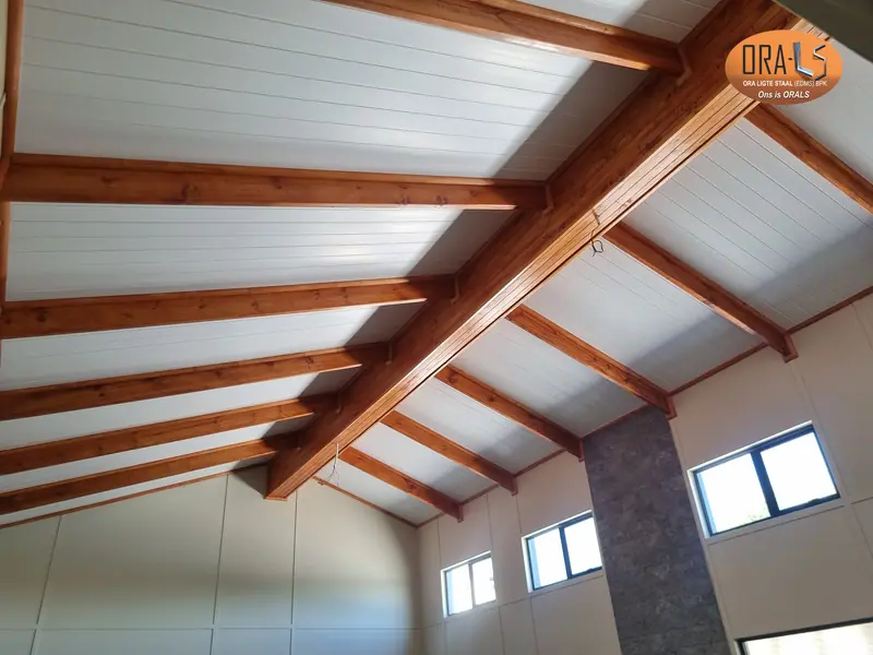 Residential house ceiling using ORALS-supplied structural systems and materials